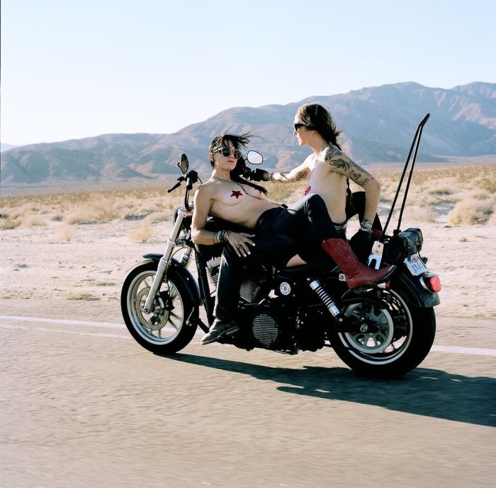 Girls on a motorcycle in Cochabamba